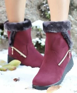 Cheapest 🔥 RXFSP Red Faux Fur-Lined Snow Boot - 👩 Women ❤️ -RXFSP-shop zu100062726 alt 3 tm1633453841