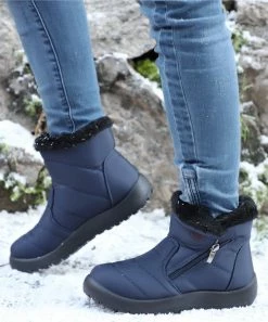 Cheap ✔️ RXFSP Navy Blue Faux-Fur Lined Puffer Snow Boot - 👩 Women ✨
