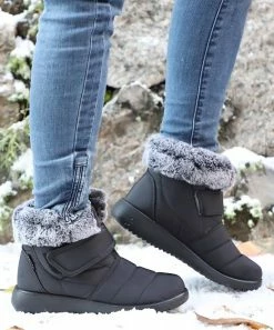 Hot Sale 😉 RXFSP Black Faux Fur-Cuff Snow Boot - 👩 Women 💯