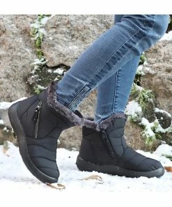 Deals 👏 RXFSP Black Side-Zip Snow Boot - 👩 Women 🔔 -RXFSP-shop zu100062962 alt 1 tm1633352080