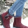 Best deal 🎁 RXFSP Red Wine Button-Accent Faux Fur-Lined Snow Boot - 👩 Women 🎁 -RXFSP-shop zu100068162 main tm1666647650