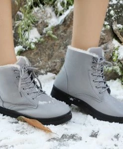 New 👍 RXFSP Gray Faux Fur-Lined Boot - 👩 Women 🎉