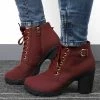 Best reviews of ✔️ RXFSP Red Wine Buckle-Accent Lace-Up Ankle Boot - 👩 Women 🥰 -RXFSP-shop zu100238893 main tm1633612549