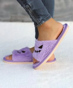 Wholesale ✨ RXFSP Purple & Black Jack-O'-Lantern Slippers - 👩 Women 😉 -RXFSP-shop zu100912383 alt 2 tm1635427861