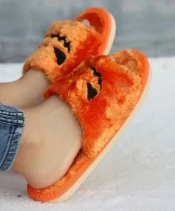 Budget ⌛ RXFSP Orange & Black Jack-O'-Lantern Slippers - 👩 Women 🛒 -RXFSP-shop zu100912397 alt 4 tm1635427861