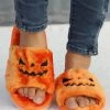 Budget ⌛ RXFSP Orange & Black Jack-O'-Lantern Slippers - 👩 Women 🛒