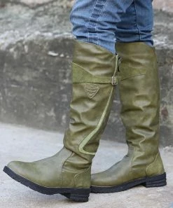 Best deal ✔️ RXFSP Green Buckle-Strap Accent Boot - 👩 Women 😉 -RXFSP-shop zu100928344 alt 2 tm1635536276
