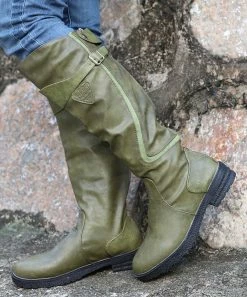 Best deal ✔️ RXFSP Green Buckle-Strap Accent Boot - 👩 Women 😉