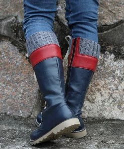 Brand new 🥰 RXFSP Navy Contrast-Trim Lace-Accent Boot - 👩 Women 😍 -RXFSP-shop zu101128143 alt 3 tm1636032605