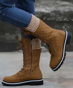 New 👏 RXFSP Khaki Lace-Up Riding Boot - 👩 Women 👏