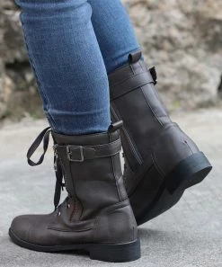 Top 10 🎁 RXFSP Gray Buckle Combat Boot - 👩 Women 🎉 -RXFSP-shop zu101250886 alt 2 tm1636488952