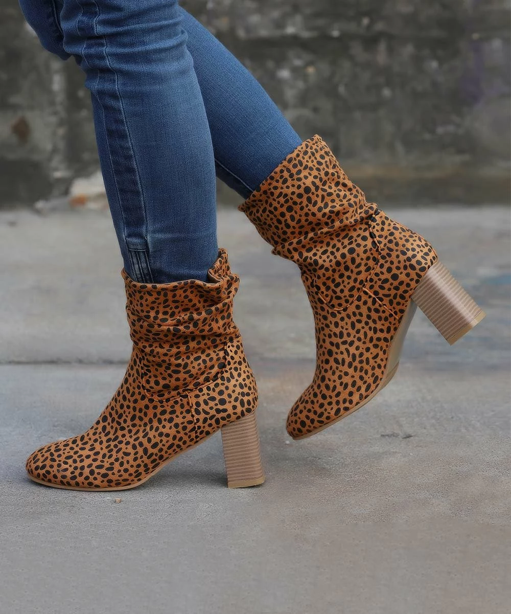 Cheapest ✔️ RXFSP Brown Leopard Suede Boot - 👩 Women 😉 4 Cheapest ✔️ RXFSP Brown Leopard Suede Boot - 👩 Women 😉 - Image 2