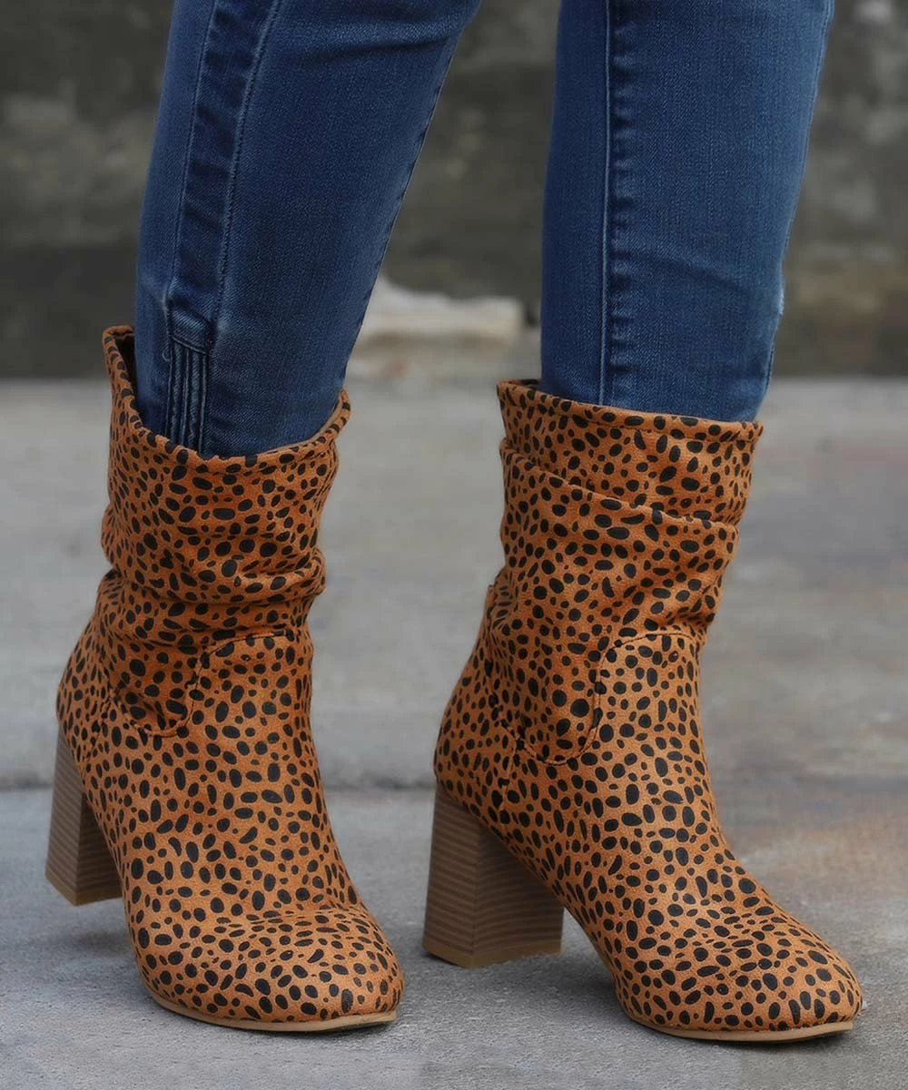 Cheapest ✔️ RXFSP Brown Leopard Suede Boot - 👩 Women 😉 7 Cheapest ✔️ RXFSP Brown Leopard Suede Boot - 👩 Women 😉 - Image 5
