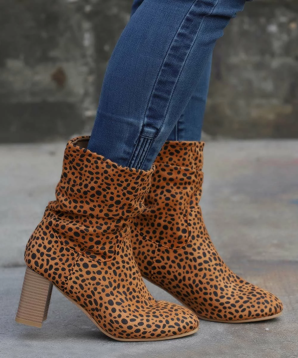 Cheapest ✔️ RXFSP Brown Leopard Suede Boot - 👩 Women 😉 3 Cheapest ✔️ RXFSP Brown Leopard Suede Boot - 👩 Women 😉