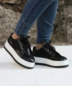 Top 10 ⌛ RXFSP Metallic Black & White Platform 👟 Sneaker - 👩 Women 🥰 -RXFSP-shop zu101707277 alt 3 tm1638033482