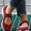 Deals 🤩 RXFSP Wine Red Mesh Mary Jane 👟 Sneaker - 👩 Women 👏 -RXFSP-shop zu102544236 main tm1641325878