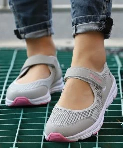 Outlet 🥰 RXFSP Light Gray Mesh Mary Jane 👟 Sneaker - 👩 Women 🤩 -RXFSP-shop zu102544322 alt 2 tm1641325878