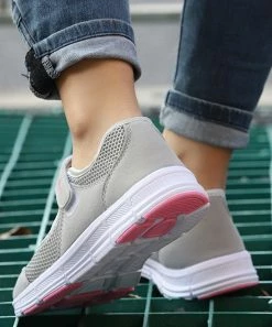 Outlet 🥰 RXFSP Light Gray Mesh Mary Jane 👟 Sneaker - 👩 Women 🤩 -RXFSP-shop zu102544322 alt 3 tm1641325878