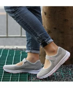 Outlet 🥰 RXFSP Light Gray Mesh Mary Jane 👟 Sneaker - 👩 Women 🤩 -RXFSP-shop zu102544322 alt 4 tm1641325878