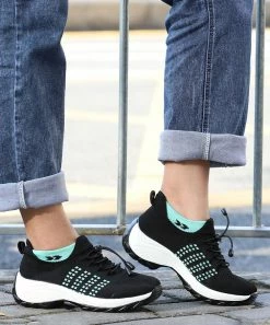 Cheap 🥰 RXFSP Black & Green Knit-Cuff 👟 Sneaker - 👩 Women 🥰