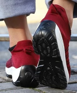 Best deal 🌟 RXFSP Red & Black Knit-Cuff 👟 Sneaker - 👩 Women 🔥 -RXFSP-shop zu102544415 alt 2 tm1641325878