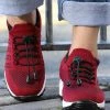 Best deal 🌟 RXFSP Red & Black Knit-Cuff 👟 Sneaker - 👩 Women 🔥