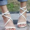 Best Sale 🛒 RXFSP White Strappy Wedge 🩴 Sandal - 👩 Women 🛒 -RXFSP-shop zu103568849 main tm1645643682