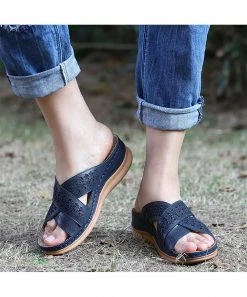 Top 10 👍 RXFSP Navy Floral Criss-Cross 🩴 Sandal - 👩 Women 🛒 -RXFSP-shop zu103676675 alt 4 tm1645818108