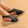 Flash Sale 😍 RXFSP Black Wedge 🩴 Sandal - 👩 Women ⌛