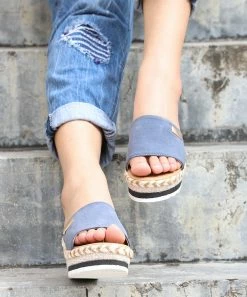 Flash Sale 👏 RXFSP Blue Espadrille Platform Slide - 👩 Women 💯 -RXFSP-shop zu105025817 alt 3 tm1649940300