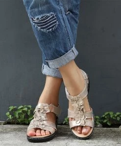 Hot Sale ⭐ RXFSP Gold Floral-Accent 🩴 Sandal - 👩 Women ❤️ -RXFSP-shop zu105026493 alt 3 tm1649940300