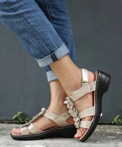 Hot Sale ⭐ RXFSP Gold Floral-Accent 🩴 Sandal - 👩 Women ❤️ -RXFSP-shop zu105026493 alt 4 tm1649940300