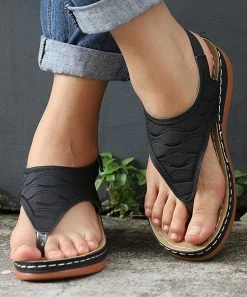 Cheapest ✔️ RXFSP Black Embossed 🩴 Sandal - 👩 Women ✔️