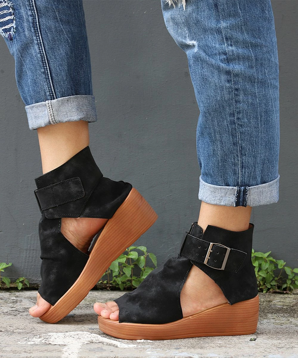 Discount ๐ฅ RXFSP Black Buckle Platform ๐ฉด Sandal - ๐ฉ Women โญ 4 Discount ๐ฅ RXFSP Black Buckle Platform ๐ฉด Sandal - ๐ฉ Women โญ - Image 2