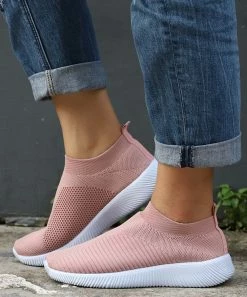 Best deal 🧨 RXFSP Pink Mesh Slip-On 👟 Sneaker - 👩 Women 🛒 -RXFSP-shop zu105212615 alt 2 tm1650394649