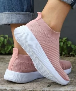 Best deal 🧨 RXFSP Pink Mesh Slip-On 👟 Sneaker - 👩 Women 🛒 -RXFSP-shop zu105212615 alt 3 tm1650394649