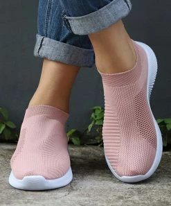 Best deal 🧨 RXFSP Pink Mesh Slip-On 👟 Sneaker - 👩 Women 🛒 -RXFSP-shop zu105212615 alt 4 tm1650394649