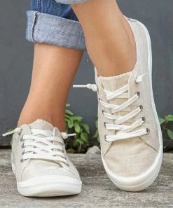 Best reviews of 🌟 RXFSP Beige Canvas Round-Toe 👟 Sneaker - 👩 Women 😀 -RXFSP-shop zu105433782 alt 3 tm1650989618