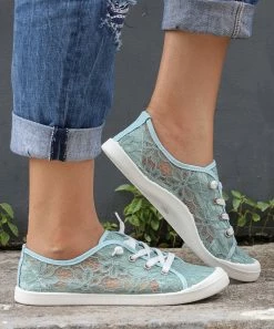 Coupon 🧨 RXFSP Blue Lace-Overlay 👟 Sneaker - 👩 Women ⌛ -RXFSP-shop zu105433795 alt 2 tm1650989618