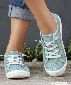 Coupon 🧨 RXFSP Blue Lace-Overlay 👟 Sneaker - 👩 Women ⌛ -RXFSP-shop zu105433795 alt 4 tm1650989748