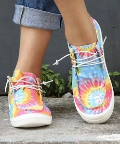 New ⭐ RXFSP Vibrant Tie-Dye Canvas Slip-On 👟 Sneaker - 👩 Women 🔔 -RXFSP-shop zu105816443 alt 2 tm1652360155