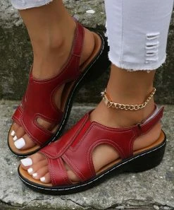 Cheap 😍 RXFSP Red Cutout-Side 🩴 Sandal - 👩 Women 🎁 -RXFSP-shop zu105828508 alt 2 tm1652468343