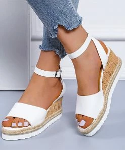 Deals ✔️ RXFSP White Wedge 🩴 Sandal - 👩 Women 💯