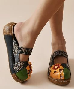 Wholesale 😍 RXFSP Yellow & Green Floral Mule - 👩 Women 🤩 -RXFSP-shop zu105838919 alt 1 tm1652447346