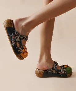 Wholesale 😍 RXFSP Yellow & Green Floral Mule - 👩 Women 🤩 -RXFSP-shop zu105838919 alt 3 tm1652447346