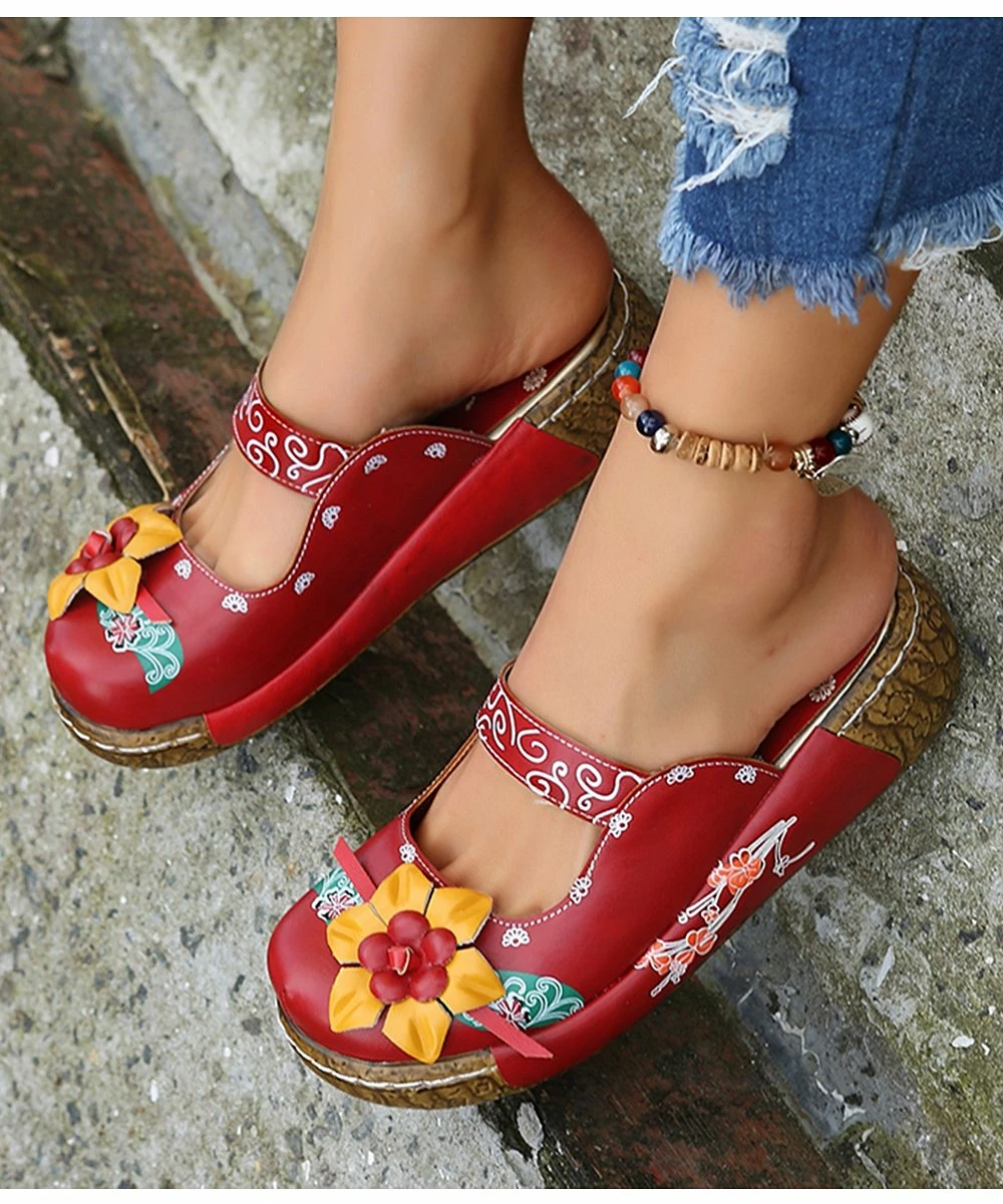 Best deal ๐ RXFSP Red & Yellow Floral Mule - ๐ฉ Women โ 5 Best deal ๐ RXFSP Red & Yellow Floral Mule - ๐ฉ Women โ - Image 3