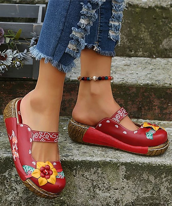 Best deal ๐ RXFSP Red & Yellow Floral Mule - ๐ฉ Women โ 3 Best deal ๐ RXFSP Red & Yellow Floral Mule - ๐ฉ Women โ
