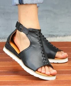 Outlet ๐ RXFSP Black Lace-Up Wedge ๐ฉด Sandal - ๐ฉ Women โ๏ธ 10 Outlet ๐ RXFSP Black Lace-Up Wedge ๐ฉด Sandal - ๐ฉ Women โ๏ธ -RXFSP-shop zu106180309 alt 3 tm1653569212