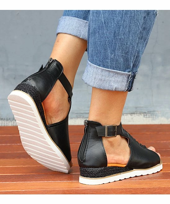 Outlet ๐ RXFSP Black Lace-Up Wedge ๐ฉด Sandal - ๐ฉ Women โ๏ธ 7 Outlet ๐ RXFSP Black Lace-Up Wedge ๐ฉด Sandal - ๐ฉ Women โ๏ธ - Image 5