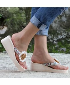 Wholesale 🔔 RXFSP Beige & White Floral-Applique Wedge 🩴 Sandal - 👩 Women 💯 9 Wholesale 🔔 RXFSP Beige & White Floral-Applique Wedge 🩴 Sandal - 👩 Women 💯 -RXFSP-shop zu106363759 alt 2 tm1654713353
